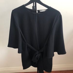 Zara blouse with tie waist
